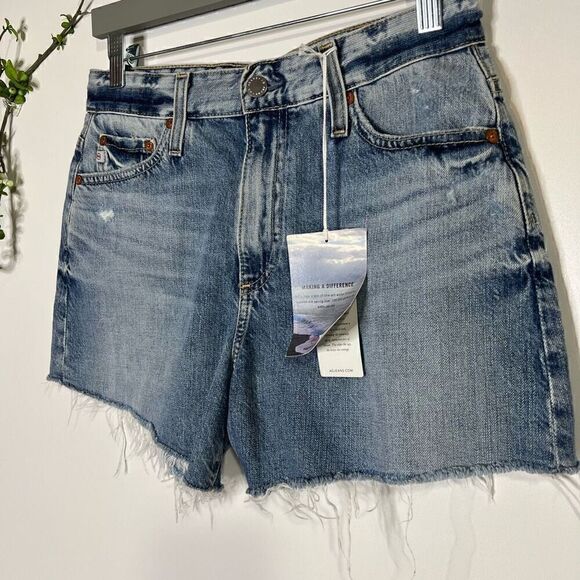 AG Adriano Goldschmeid Alexxis High Rise Wedgie Shorts Jean Denim Cutoff Shorts - Picture 4 of 8